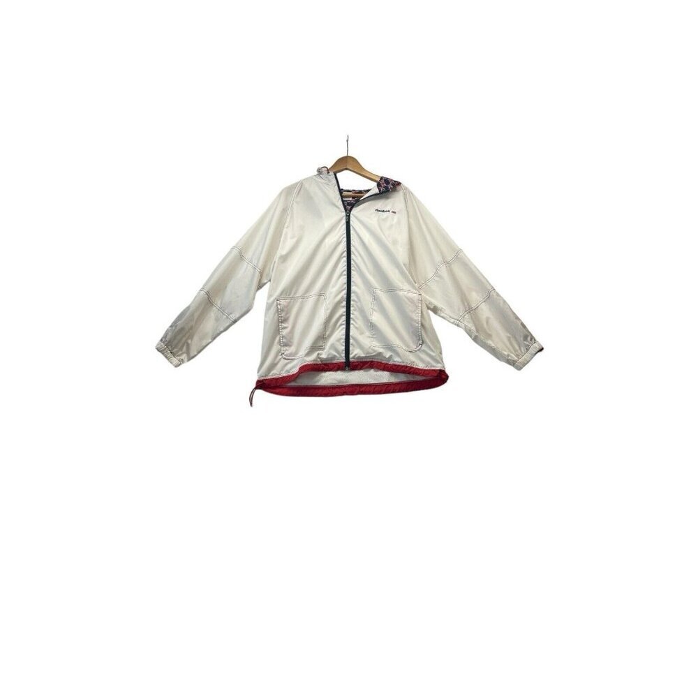 Women's Red White and Blue Reebok Track Jacket See Measurements